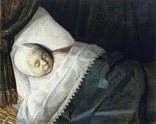 A Child of the Honigh Family on its Deathbed, by an unknown painter, 1675-1700 A Child of the Honigh Family on its Deathbed.jpg