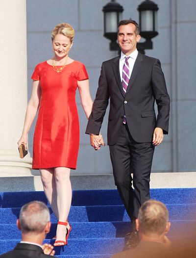 Garcetti with his wife, Amy Elaine Wakeland, in June 2013.