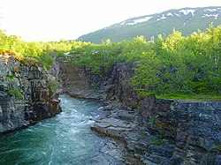 Kaňon řeky Abiskojåkka