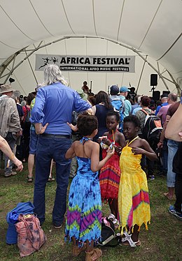 Young visitors of the International Afro Music Festival in Würzburg, Germany