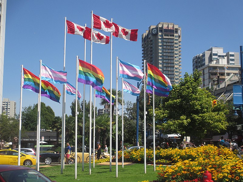 File:After gay pride, rainbow flags flying along Beach Street (14853144744).jpg