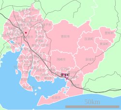 Mito okulunun Aichi Prefecture'daki konumu