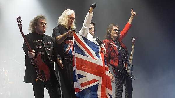 The four surviving original members of Alice Cooper at Wembley Arena in November 2017