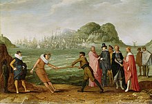 Allegorie op de overwinning van de Hollandse op de Spaanse vloot bij Gibraltar, 25 april 1607 Rijksmuseum SK-A-4116.jpeg