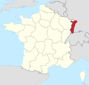 Localisation de l'ancienne région Alsace en France