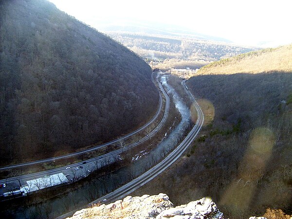 The Cumberland Narrows west of Cumberland, part of the realigned routing