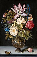 Stilleben med blomster av Ambrosius Bosschaert, Alte Pinakothek, München
