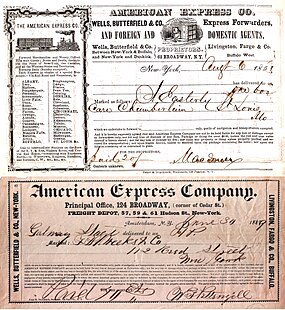 American Express Wikipedia - american express co early shipping receipts 1853 1869