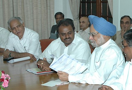 Yediyurappa and Kumaraswamy during the coalition government with JDS in 2006
