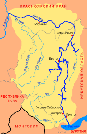 Río Angará: Denominación y etimología, Curso, Hidrometría