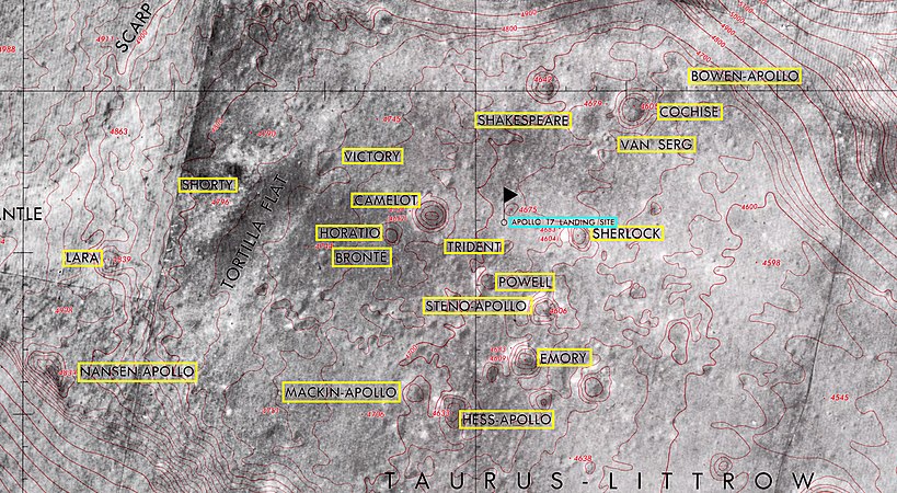 Localització del lloc d'allunatge de l'Apollo 17