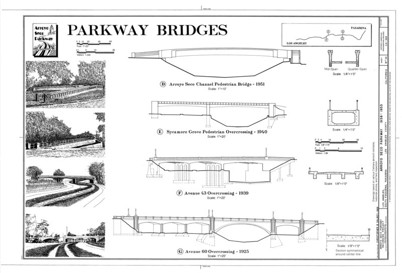 File:Arroyo Seco Parkway, Los Angeles to Pasadena, Los Angeles, Los Angeles County, CA HAER CAL,19-LOSAN,83- (sheet 18 of 22).tif