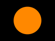 This flag is used in FIA-sanctioned races to order a damaged car to the pits for repairs. Auto Racing Orange Circle.svg