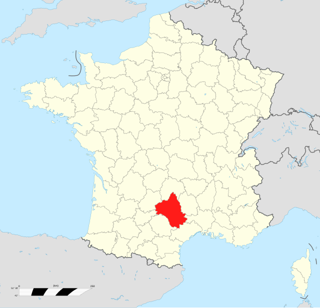 Localisation de l'Aveyron en France