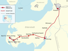 Bahnstrecke Husum-St Peter Ording map.png
