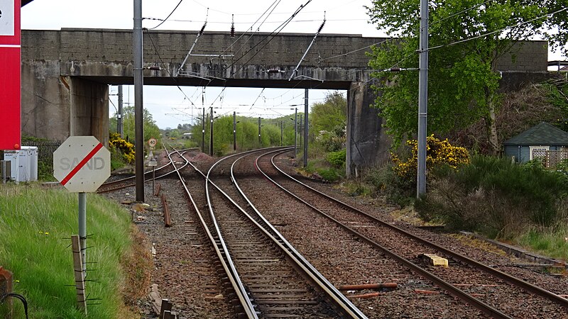 File:Barassie junction from the railway station, view south, South Ayrshire.jpg