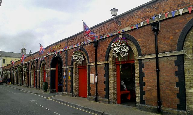 The exterior of the Pannier Market, built in the mid-19th century