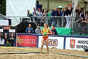 Deutsch: Beachhandball Europameisterschaften 2019 (Beach handball Euro); Tag 5: 6. Juli 2019 – Frauen, Platzierungsspiel für die Ränge 9–12, Deutschland-Polen 2:1 (22:23, 19:16, 7:6) English: Beach handball Euro; Day 5: 6 July 2019 – Placement Match/Cross Match for rank 9–12 Women – Germany-Poland 2:1 (22:23, 19:16, 7:6)