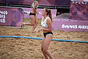 Deutsch: Beachhandball bei den Olympischen Jugendspielen 2018; Tag 6, 12. Oktober 2018; Mädchen, Hauptrundenspiel – Kroatien-Paraguay 2:0 English: Beach handball at the 2018 Summer Youth Olympics at 12 October 2018 – Girls Main Round – Croatia-Paraguay 2:0