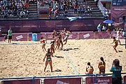 Deutsch: Beachhandball bei den Olympischen Jugendspielen 2018; Tag 4, 10. Oktober 2018; Mädchen, Vorrunde, Gruppe A - Ungarn-Chinese Taipei (Taiwan) 2:0 English: Beach handball at the 2018 Summer Youth Olympics at 10 October 2018 – Girls Preliminary Round Group A‎ – Hungary-Chinese Taipei 2:0