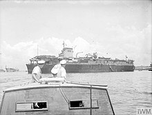 Béarn in Colombo Harbor, British Ceylon, October 1945