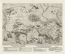 Beleg van Hulst (1591) porte Maurits - Siège de Hulst par le Prince Maurice (1591) par Pieter Bast.jpg