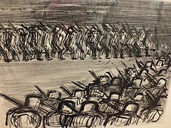 Marschierende Soldaten in zwei Zügen, 1937 (Sammlung Maike Bruhns)