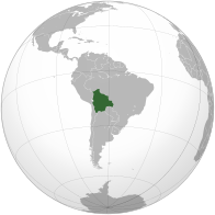 Карта, показывающая месторасположение Боливии