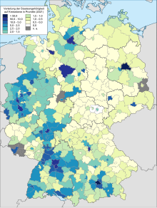 Brazilian population relative to total Brazilian population in Germany 2021.svg