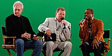 Spiner with William Shatner and LeVar Burton in July 2010