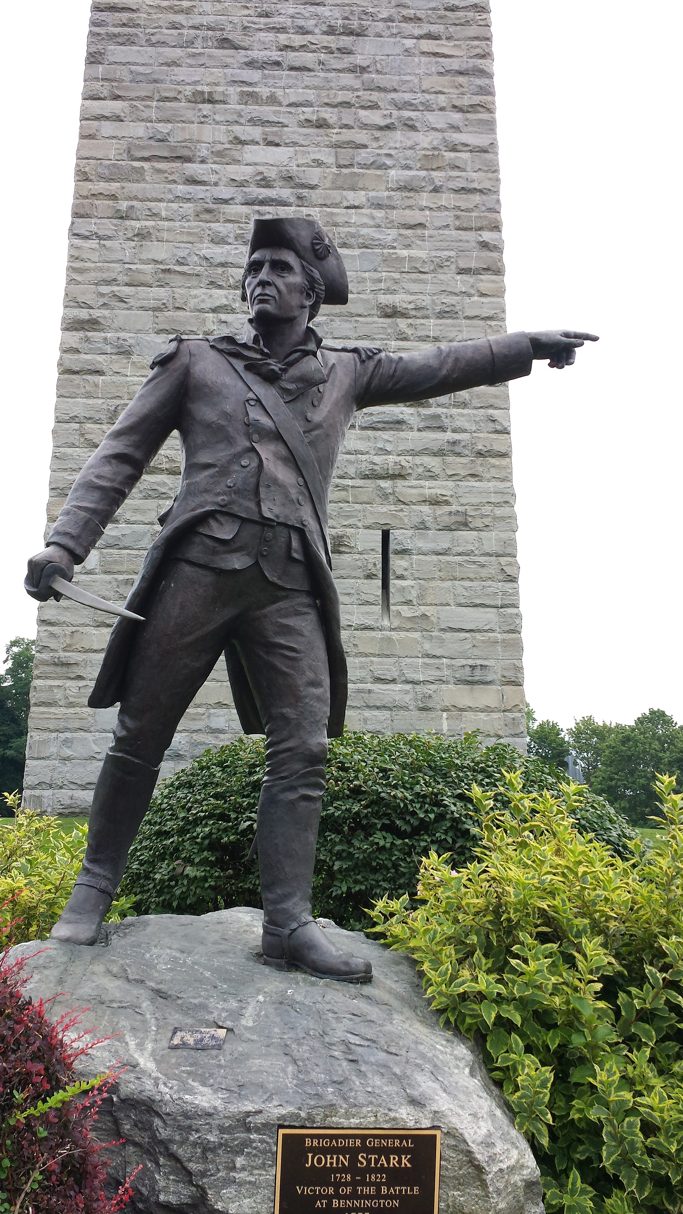 File Brigadier General John Stark Statue In Front Of The Bennington Monument Jpg Wikimedia Commons