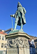 Staty i brons av Ludvig Holberg i Bergen, 1881.