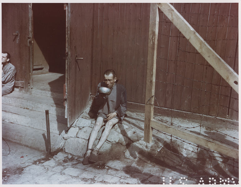 File:Buchenwald survivor drinking from a bowl.jpg