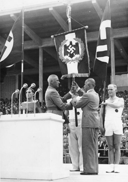 Hans von Tschammer und Osten and Wilhelm Frick at the Deutsches Turn- und Sportfest in 1938.