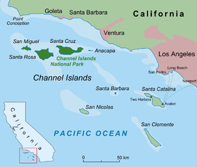 Map showing the location of Anacapa State Marine Reserve