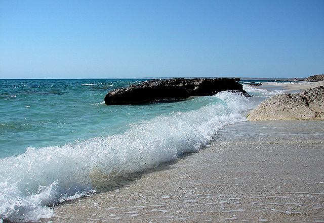 Caspian Sea near Aktau, Mangystau Region, Kazakhstan