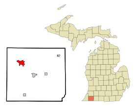 Cass County Michigan Incorporated and Unincorporated areas Dowagiac Highlighted.svg