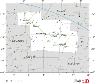 Cetus Constellation straddling the celestial equator