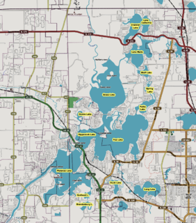 Chain OLakes group of lakes located in the Lake County, Illinois near the Wisconsin border