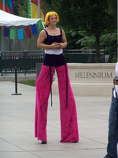 File:Chicago Millenium Park Stilt Walker 01.jpg