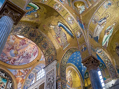 Mosaics in the Martorana church in Palermo.