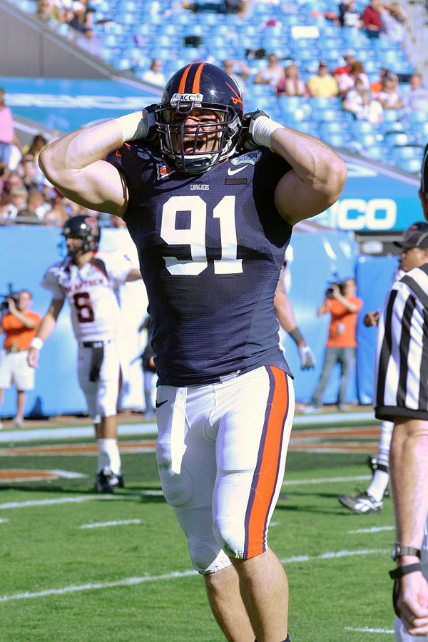 Long, as a member of the Cavaliers, in the Gator Bowl in January 2008