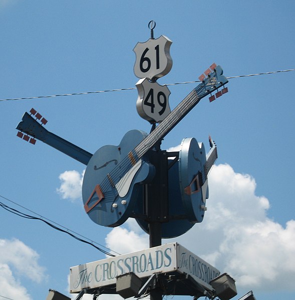 The crossroads at Clarksdale, Mississippi