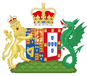 English: Coat of Arms of Queen Catherine of Br...