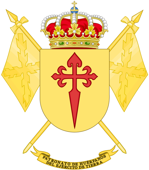 File:Coat of arms of the Spanish Army Orphan Patronage.svg