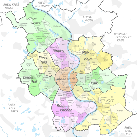 Liste Der Stadtbezirke Und Stadtteile Kolns Wikiwand