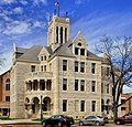 Comal County's 3+1⁄2-story Romanesque Revival courthouse, from 1898 and recently restored, faces the square in New Braunfels, between San Antonio and Austin.