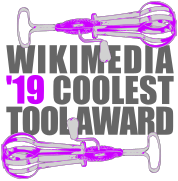 Coolest Tool Award ceremony at Wikimania 2019 logo