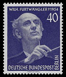 Furtwängler commemorated on a stamp for West Berlin, 1955