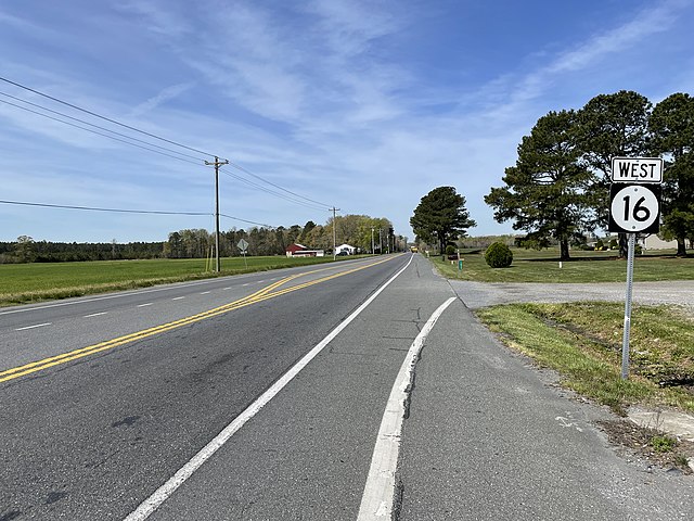 DE 16 westbound past US 113 near Ellendale